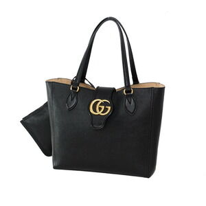 Gucci Bag Leather Dahlia Black Tote Double GG